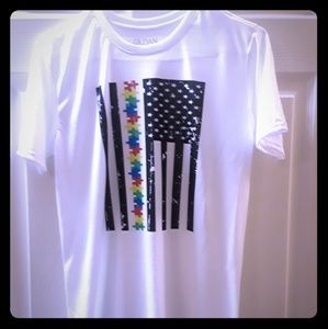 Autism Awareness Distressed Flag Shirt